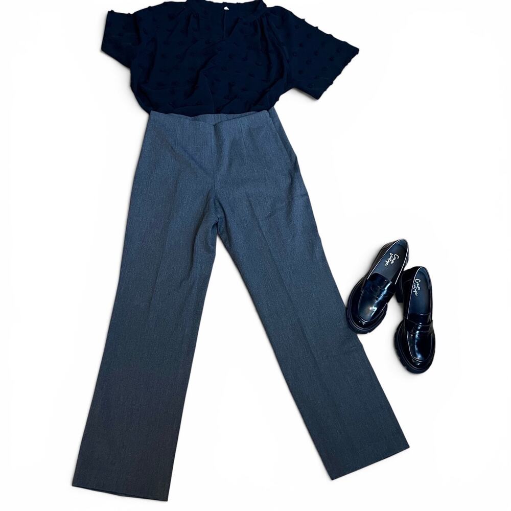 NIC+ZOE Gray Dress Pants Size 6 Side Zip Straight Leg Work Career Clean Girl
